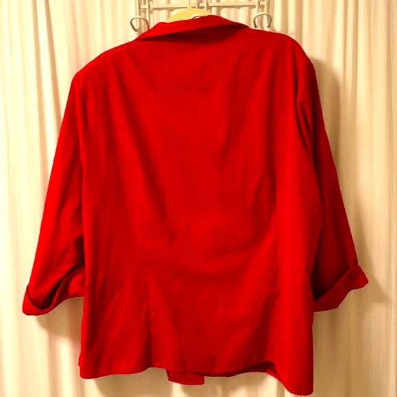 Dress Barn Red Button Down Shirt - Picture 3 of 4